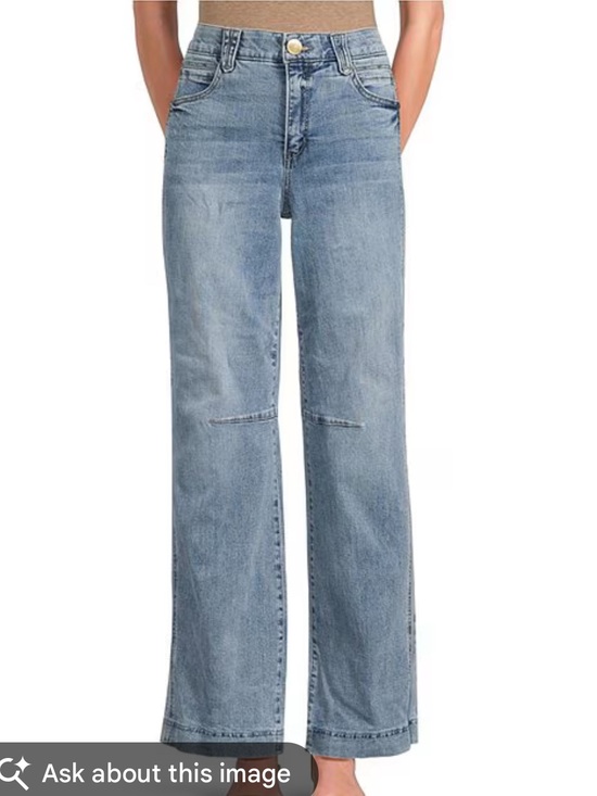 Democracy Denim - Democracy ab solution sky rise round up wide leg jeans with double side seam, 12
